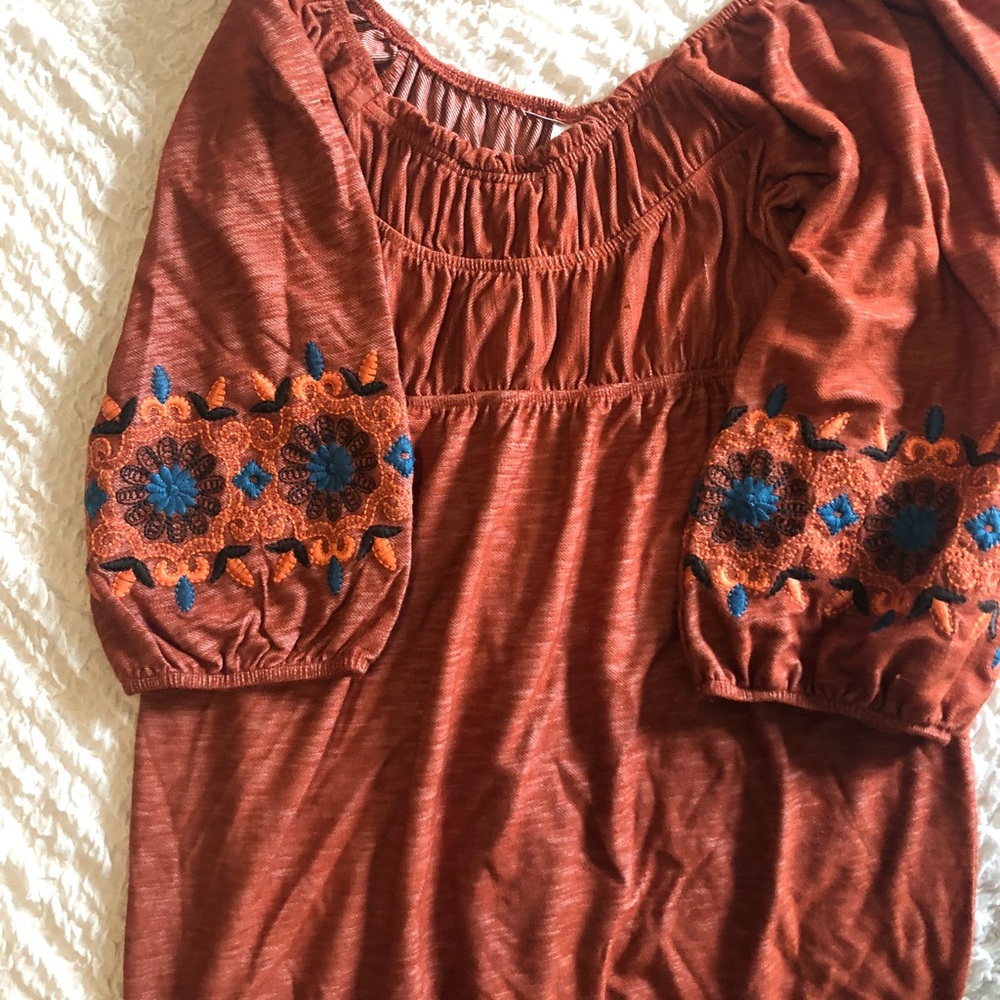 Burnt orange Uncle Frank dress!